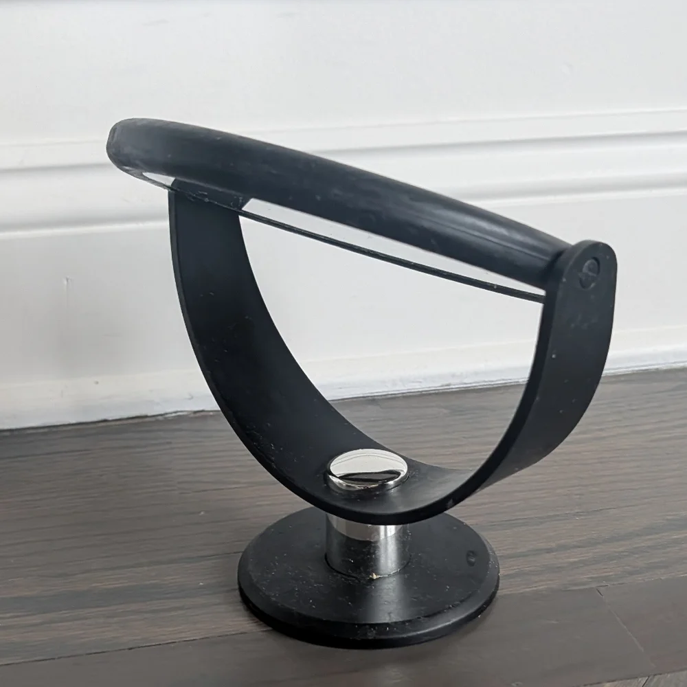 Double-Sided Pedestal Vanity Mirror - Soft-Touch Black